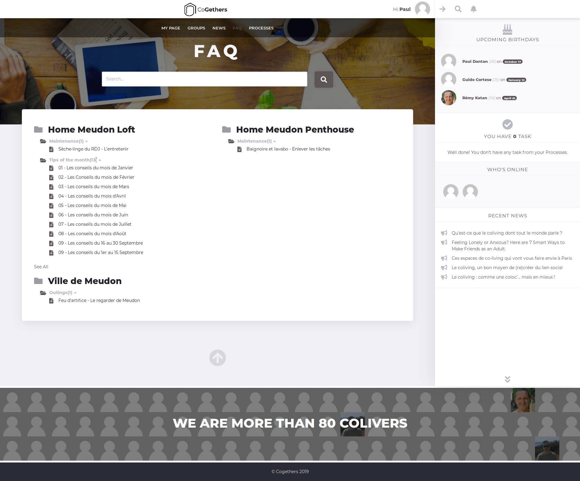 FAQ Intranet CoGethers