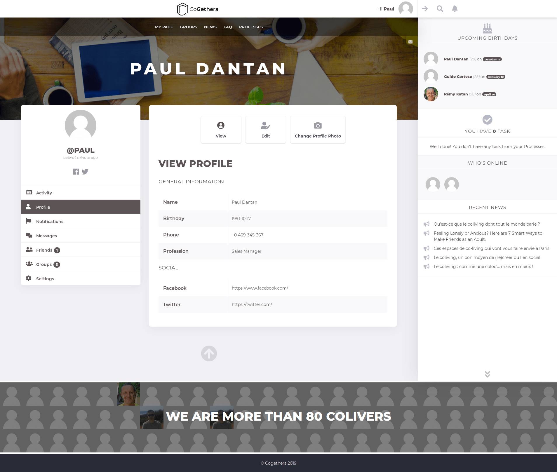 Profil Intranet CoGethers