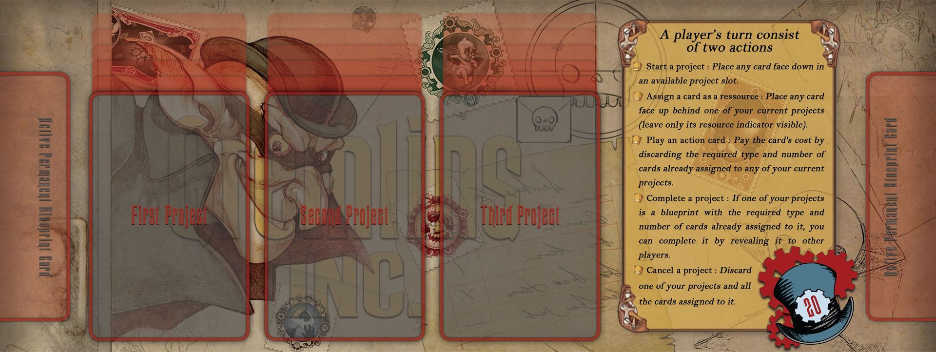 Tapis de Joueur Gremlins Inc. version Secret Agent.